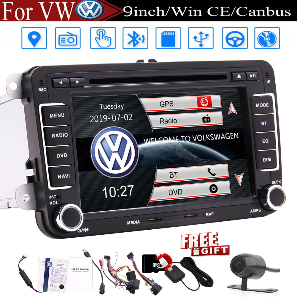 7 inch Car Touch Screen Double Car Receiver Stereo Head Unit in Dash for Volkswagen Bluetooth Car DVD CD Player VW Passat Golf MK5 Jetta Tiguan T5 Skoda