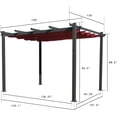 thumbnail image 7 of Kozyard Morgan 10’ x 13’ Pergola, Aluminum Frame, Sunshade Canopy, Waterproof, Red, 7 of 7