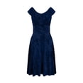 thumbnail image 5 of RYRJJ Velvet Dress for Women Elegant Sleeveless Ruffle Crew Neck Holiday Dresses Midi Formal Cocktail Party Wedding Guest Dresses(Dark Blue,S), 5 of 8