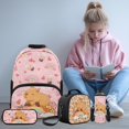 thumbnail image 2 of Yspwyqan Boba Tea Capybara Backpack Set With Lunch Box Pencil Case, 4Pcs 17 Inch Large Capacity Bookbag for Middle High School Travel Hiking Camping, 2 of 7