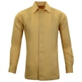 thumbnail image 1 of Manchester Guayabera Slim Fit Puño Convertible  Mostaza, M Manchester 41666C, 1 of 4