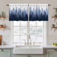 thumbnail image 2 of Navy Blue Ombre Tier Curtains, Primeval Forest Modern Abstract Art Aesthetics Light Filtering Kitchen Curtains, 2Pcs Rod Pocket Half Window Treatments Panels for Sink Cafe Cabinet Camper 27.5x36In, 2 of 9