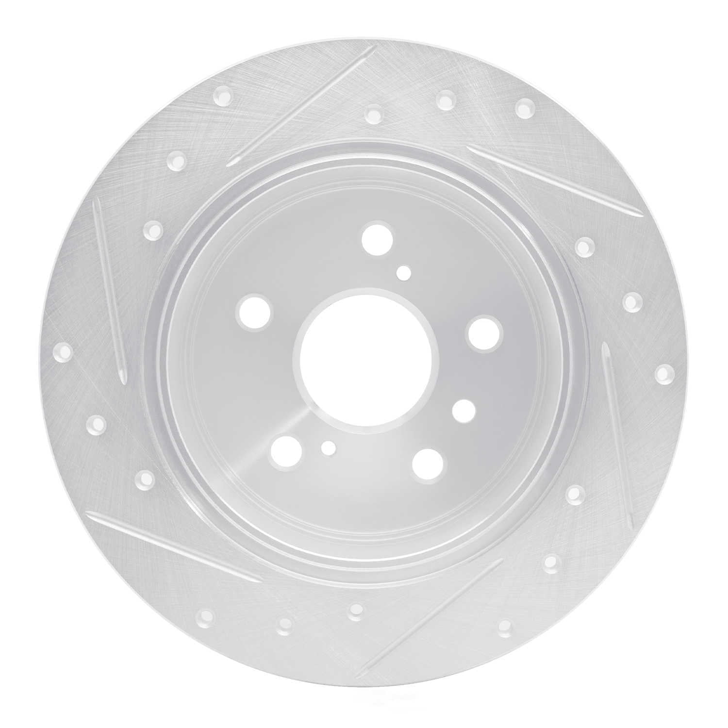 Dynamic Friction Company 631-76079R DFC Brake Rotor - Drilled And Slotted - Silver