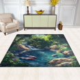 thumbnail image 3 of Non-Slip Polyester Rug 63x48in & 80x58in - Plush Memory Foam Floor Mat, Absorbent, Fade Resistant, Machine Washable for Living Room, Bedroom, Entryway，Koi Carps, 3 of 7