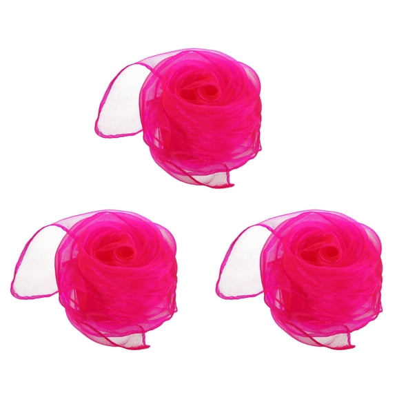 Uxcell Dance Scarves, Square Juggling Scarves 28 by 28 Inches for Play Magic Music Activity Juggling Dressing, Fluorescent Red 3Pcs