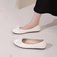 thumbnail image 4 of TAGOLD Womens Flats Shoes,Women's Fashionable Casual French Round Toe Bow Low-Top Lightweight All-Season Work Flat Shoes, 4 of 5