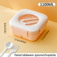 thumbnail image 2 of VWRXBZ 1000ml Bento Box for Office Workers, Microwave-Safe Lunch Container with 4 Compartments, Leak-Proof Plastic Food Storage Box, 2 of 5