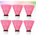 thumbnail image 5 of 6 Pack Pink Badminton Shuttlecock Indoor Badminton Cork Badminton Training Birdie Badminton Net Air Badminton Shuttlecock Nylon Badminton Kids Durable, 5 of 5