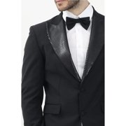 I M Brian Black Polyester Wool Elastane Sequins Jacket (Men's)