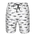 thumbnail image 3 of Sikiie Cute Shark Print Men's Beach Shorts, High Elastic Quick-drying Shorts - with Drawstring and Slip Pockets, Suitable for Beach, Sports, Vacation-Small, 3 of 6
