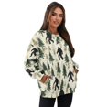 thumbnail image 7 of SCRAWLGOD Bigfoot Tree Print Beige Women Crewneck Sweatshirts with Pockets Long Sleeve Drop Shoulder Pullovers Comfortable Trendy Loose Fit Clothes for Daily Wear, XXL, 7 of 7