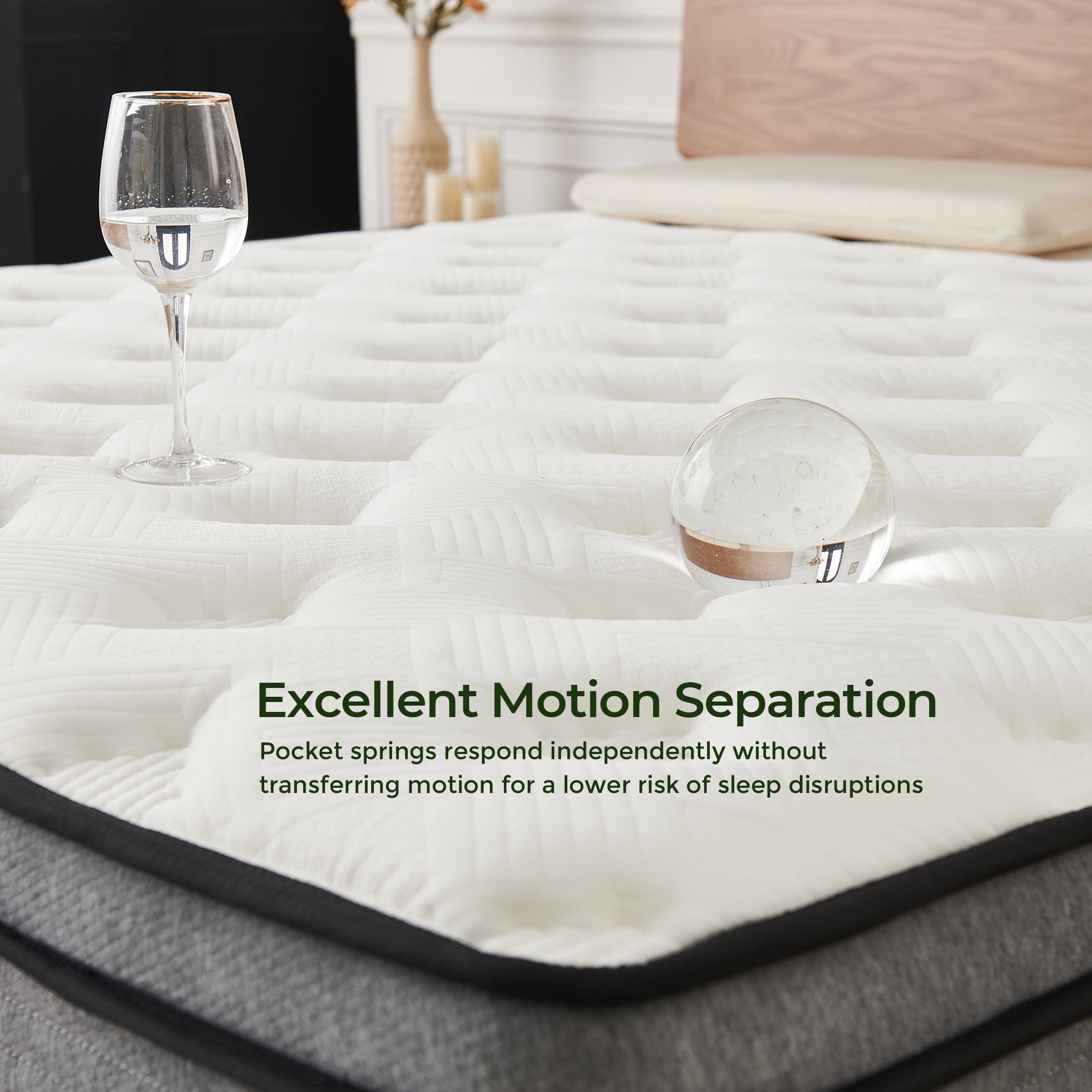 Vumece 12 inch Hybrid Mattress in a Box, Full Size Memory Foam & Individually Wrapped Coil, Support, Pressure relief, Breathable-120 Night Trial