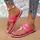 thumbnail image 2 of Zapatos Casuales de las Mujeres de Moda con Hebilla de Metal Más Tamaño Estilo Primavera/Verano Sandalias de Playa Planas de Moda Y Cómodas, 2 of 5
