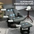 thumbnail image 4 of HOMCOM Massage Recliner Chair with Footstool, 360° Swivel Recliner, Gray, 4 of 10