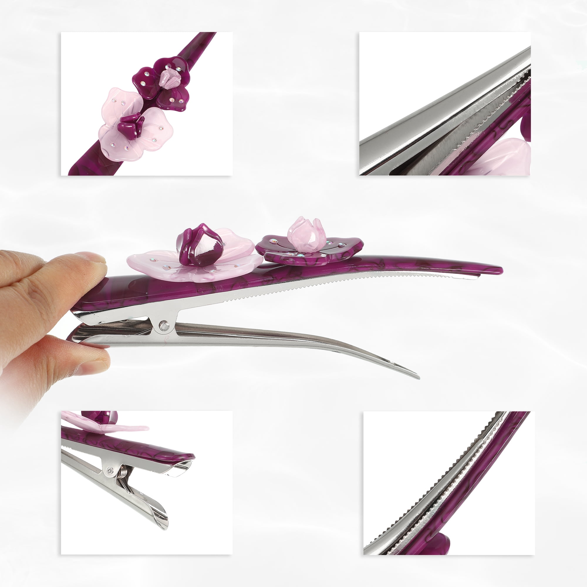 NOMADIC NOOK Women's Metal Long Duckbill Hair Clips 6 Pcs 5.31"x1.57"x1.18"