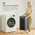 thumbnail image 3 of edx Laundry Hamper with 2 Pull-Out Removable Laundry Bags Clothes Sorter with Shelf and Wheels(Adjustable feet), 2 x 11.2 Gallons (42.5 Liters) for Laundry Rooms, Bathrooms and Dorms, 3 of 10
