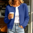 thumbnail image 3 of Oksale Cable Knit Cardigans for Women Soft Comfortable Long Sleeve Cardigan Sweaters Lighweight Open In Front Thin Fall Clothes Navy M, 3 of 7
