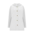 thumbnail image 5 of UTSJKR Long Cardigans for Women Trendy Loose Fit Corduroy Jacket Women Casual Fall Button Up Hooded Coat with Pockets White S, 5 of 9