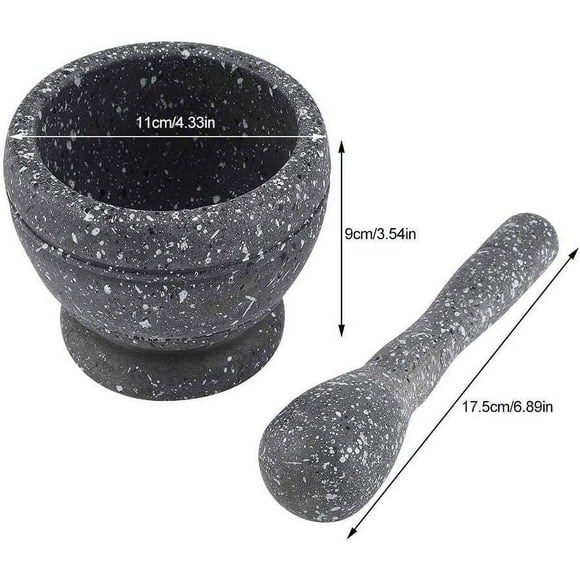 Natural Granite Hand Mortar and Pestle, Manual Grinder, Perfect Crushing Herbs, Spices, Durable and Easy to Clean,