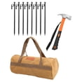 thumbnail image 1 of S SERENABLE Heavy Duty Camping Ground Pegs Set with Tool Portable Multipurpose for Snowfields Accessory 8 Flat Head Anchors Storage Bag 25cm, 1 of 9
