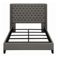thumbnail image 2 of Benjara Diya King Size Platform Bed, Button Tufted Upholstery, Nailhead Trim, Gray, 2 of 6
