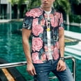 thumbnail image 6 of KLL Rose Flowers for Men's Baseball Shirts,Short Sleeve Casual Shirts Button Down Shirt for Men Beach Summer Wedding Shirt-Large, 6 of 7