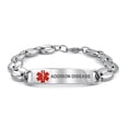 thumbnail image 1 of Addison Disease Medical Identification Medical ID Tag Bracelet Engravable Mariner Chain for Men Silver Tone Stainless Steel 8.5 Inch Custom Engraved, 1 of 4
