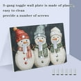 thumbnail image 3 of Yayeee Toggle Light Switch Wall Plate 2-Gang 4.56"x4.48" Decorative Outlet Cover, Green Snowmen, 3 of 7
