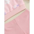 thumbnail image 5 of Toddler Baby Girl Spring Fall Outfits Long Sleeve Floral Sweatshirt Pullover Tops and Flare Pants Set Kids Clothes, 5 of 7