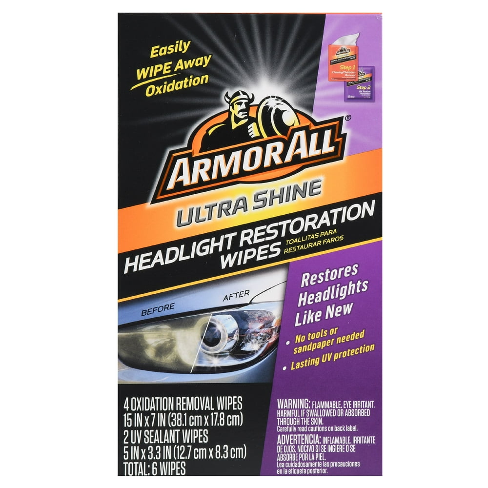 Armor All Ultra Shine Headlight Restoration Wipes (6 count) Walmart