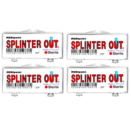 Medipoint Splinter Out Remover, Sterile, Disposable and Easy to Use, 20 Count - 4 Pack