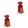 thumbnail image 4 of Toystoory Bolso pequeño de regalo de Navidad, bolsa con cordón de reno, muñeco de nieve, Papá Noel, decoración para fiesta de Navidad de Type5 NO5, 4 of 6