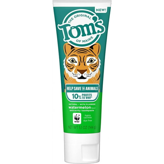 Tom's of Maine Natural Children's Fluoride Toothpaste, Watermelon, 5.1 oz..