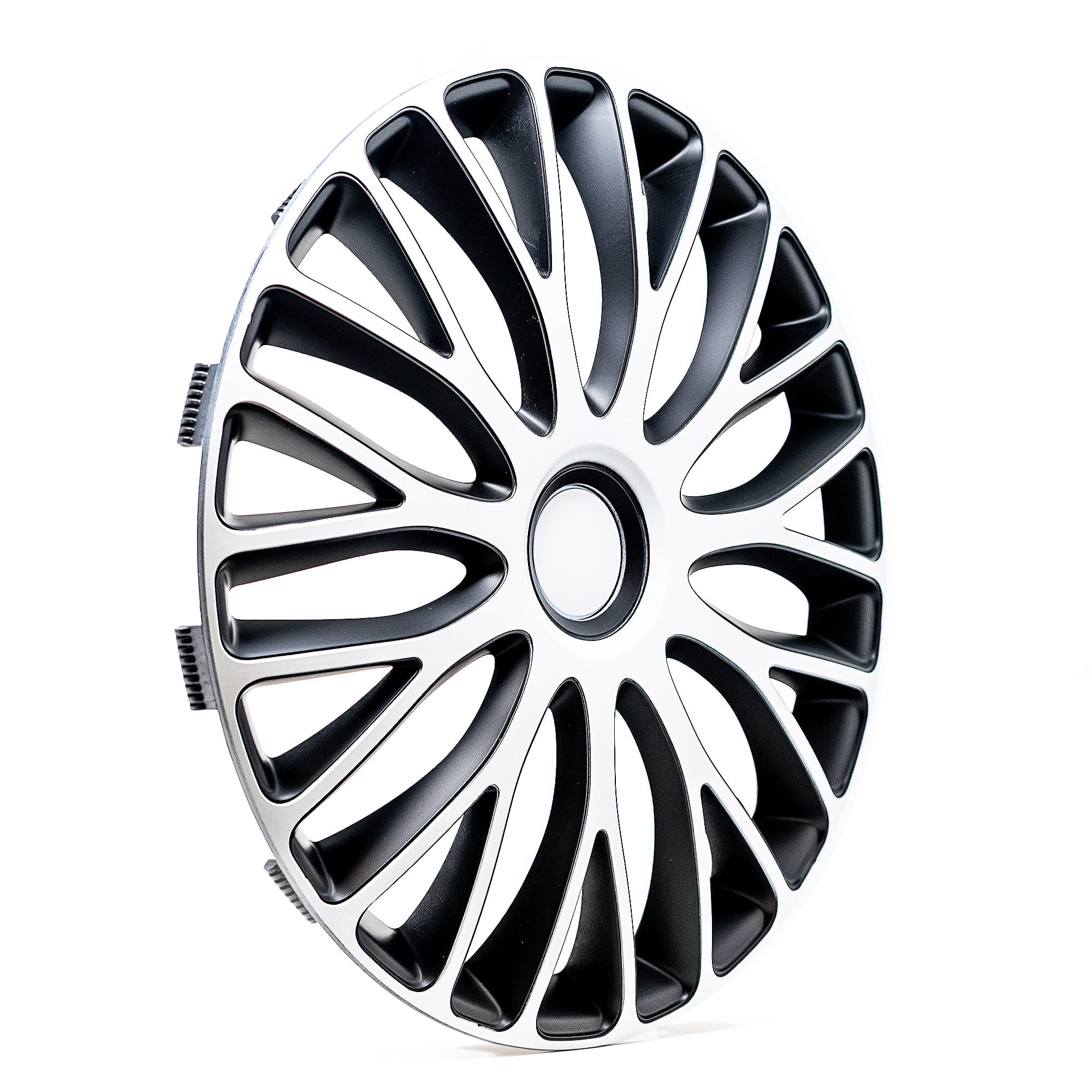Alpena 16" Vasco Wheel Covers, White & Black, Set of 4, Model 58408, Fits Most Steel Wheels