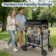 thumbnail image 6 of Touheart Wagon Stroller for 4 Kids with Adjustable Canopy, 5-Point Harnesses, Removable Seats, Gray, 6 of 8