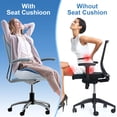 thumbnail image 4 of Seat Cushion for Office Chair, Car Seat, Memory Foam Cushion Ergonomic Seat Cushion Butt Pillow with Adjustable Strap&Washable Cover, Coccyx Cushion for Sciatica, Hip, Tailbone Pain Relief, Dark Blue, 4 of 7