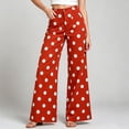thumbnail image 2 of Dweltoz Polka Dot Jeans for Women Wide Leg High Waisted Pants 2026 Fall Vintage Trendy Jeans Casual Baggy Stretchy Denim Pants with Pockets,Orange XL, 2 of 5