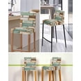 thumbnail image 5 of Sage Green Vintage Bar Stool Covers Set of 6, Brown Retro Farmhouse Elegant Pastoral Stretch Bar Chair Covers with Backs, Removable Pub Counter Height Chair Cover for Kitchen Dining Room Cafe, 5 of 7