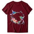 thumbnail image 3 of SMihono Hauts pour Femmes Été Chic Décontracté Femmes Décontracté Impression de Lettres Manches Courtes Col Rond T-Shirt Ample Blouse Hauts T-Shirt Oversize pour Femmes, 3 of 5