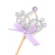 thumbnail image 4 of 10 Uds Corona Pastel Cupcake Topper Con Lazo Con Cinta Fiesta Cumpleaños Postre Decoración Plata, 4 of 5
