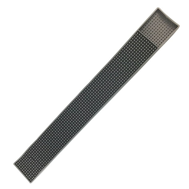 Alfombrilla para bar de PVC, almohadilla para taza de derrames, rectangular, antideslizante, café, vino, té, posavasos para cerveza, mantel individual, 8x60cm, negro Methold LF0112-01B