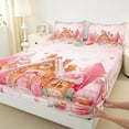 thumbnail image 3 of Castle Fairy 4-Piece Queen Sheet Set - Gingerbread Man Deer Snowflakes, 3 of 7