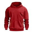 thumbnail image 4 of ZXLBBD Boys Hooded Sweatshirt with Front Pocket Solid Color Oversized Pullover for Kids Youth Athletic Comfort Loose Casual Schoolwear, 4 of 4