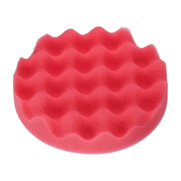 Uxcell Buffing Sponge Pads 5" Polishing Wheel Waffle Finishing Grip Pad Car Buffer Polisher with Hook and Loop Back for Car Detailing Polishing Waxing, Red