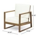 thumbnail image 3 of Mavis Outdoor Acacia Wood Club Chair with Cushions (Set of 2), 3 of 12