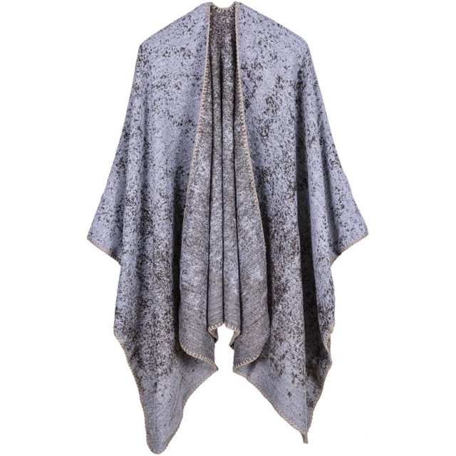 LinYooLi Poncho Cape Châle Cardigan Réversible Surdimensionné d'Hiver pour Femmes