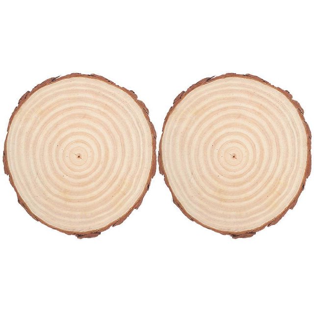 Blank Round Wood Slices 2Pcs Premium Crafting Material For Valentine's Day Table Decor And Anniversary Celebrations Durable Easy To Paint