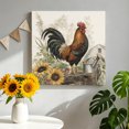 thumbnail image 2 of Canvas Wall Art, Farm Rooster Framed Canvas Prints for Bathroom Desk, Farmhouse Sunflowers House Plants Leaves Small Gallery Wrapped Wall Decor for Home Office, Gifts, 8"x8" Ship Next Day, 2 of 9