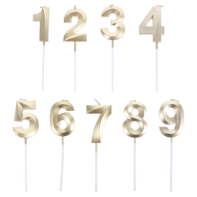 Velas De Cumpleaños Número 1-9 Juego De Velas Digitales Para Pastel Decoración De Fiesta Reuniones Familiares Horneado 3D Visual