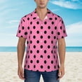 thumbnail image 2 of Fotbe Rose red polka dots Pattern Hawaiian Shirt for Men Unisex Summer Beach Casual Short Sleeve Cotton Linen Button Down Shirts,Medium, 2 of 7
